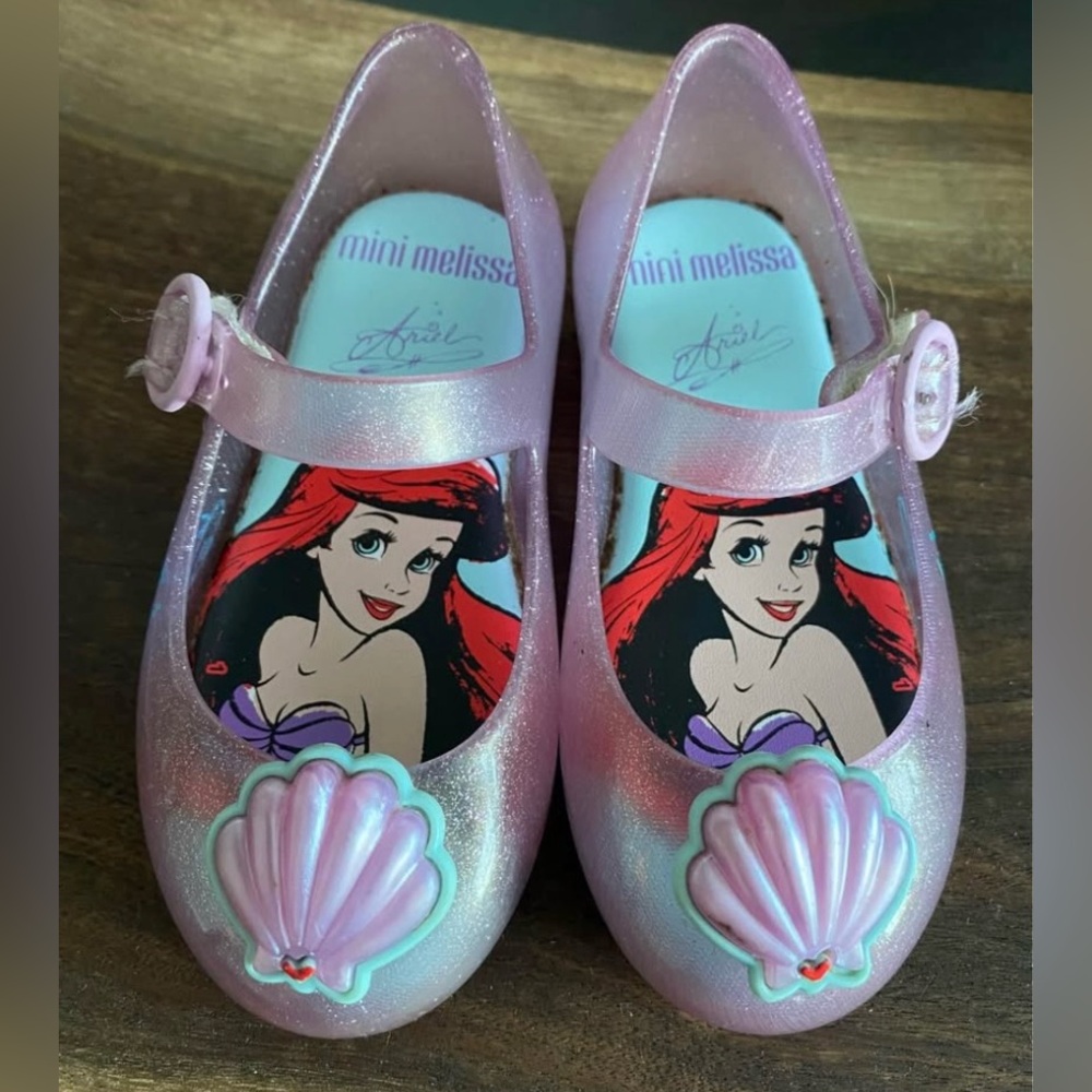 Mini Melissa Disney Princess Ariel Toddler Girl Shoes Size 7